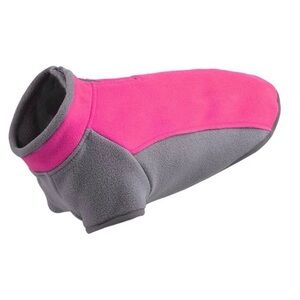 Bonawen Dog Pink Gray Fleece Vest Zip Jacket, Small,  12 x 7 1/5”